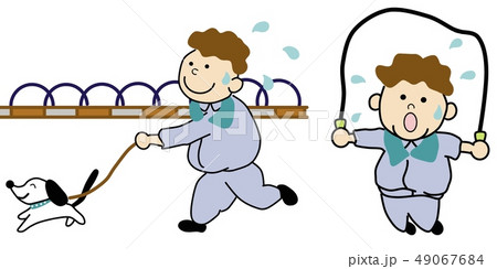 運動する男性(軽快な顔)背景の草むら無し 運動する男性(軽快な顔)背景の草むら無し 49067684