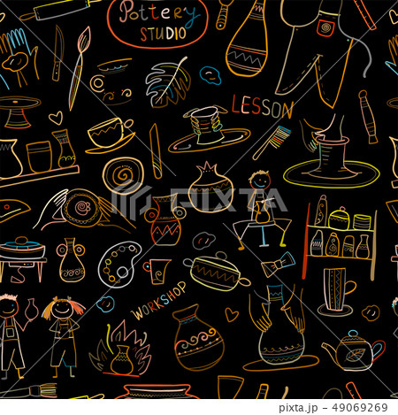 Pottery studio, seamless pattern for your design 49069269