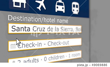 Booking hotel in Santa Cruz de la Sierra, Bolivia online. Tourism related 3D rendering 49069886