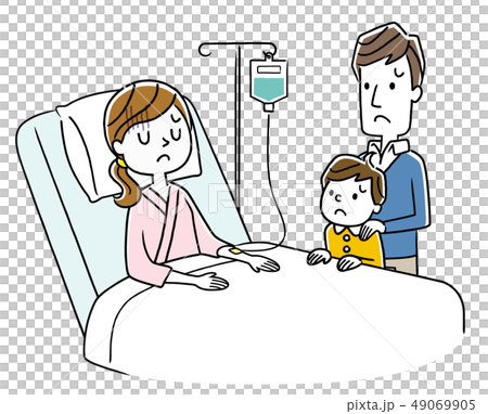 闘病している母親と家族 49069905