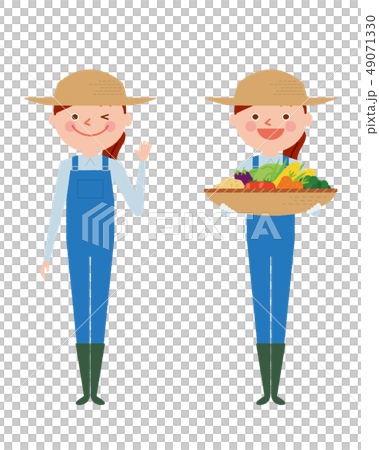 農家 女性 野菜 全身 働く人々 イラスト ベクター 農家 女性 野菜 全身 働く人々 イラスト ベクター 49071330