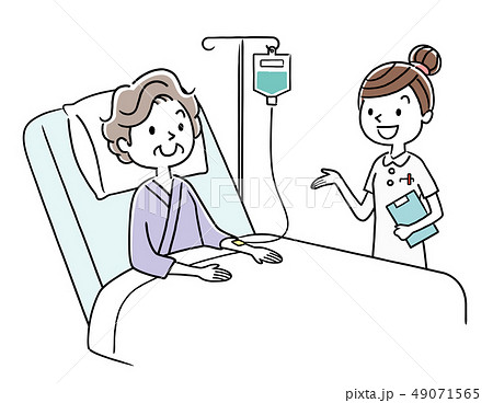 入院患者と看護師 49071565