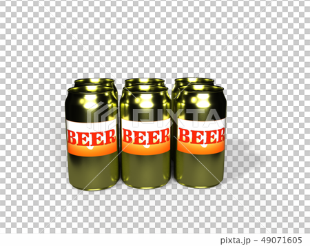缶ビール6本背景なしのイラスト素材