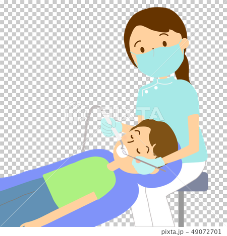 歯科治療中高生男子歯科医女性 49072701