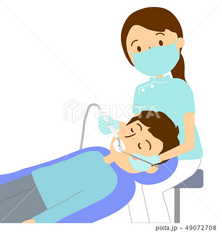 歯科治療大人男性歯科医女性のイラスト素材