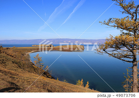 Sunny day on Lake Baikal , Olkhon Island ,Russia 49073706