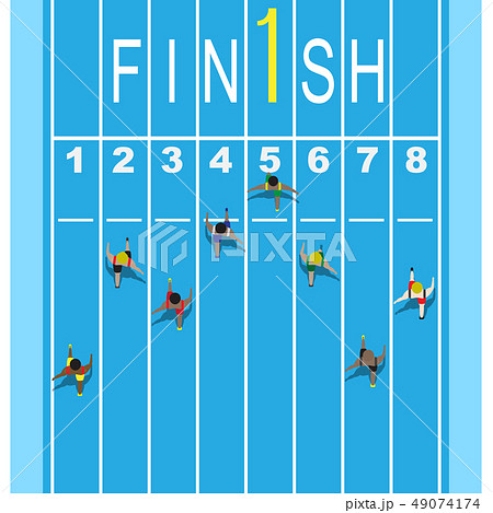 action of athletes at finishing line running 49074174