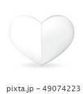 vector of fold white heart shape 49074223