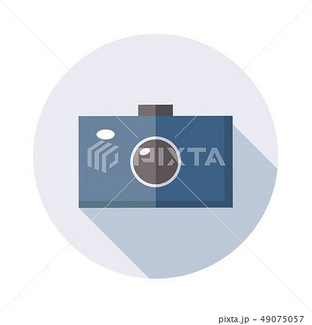 Camera icon with long shadow isolated on white background.  Camera icon with long shadow isolated on white background.  49075057