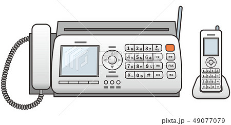 ファックス兼用電話機のイメージイラストのイラスト素材