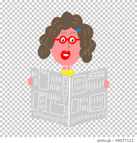 讀報紙的婦女 49077122