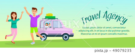 Happy Mother, Father and Kids Characters Vacation. 49079235