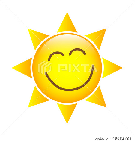 happy yellow sun face icon isolated on a white background happy yellow sun face icon isolated on a white background 49082733