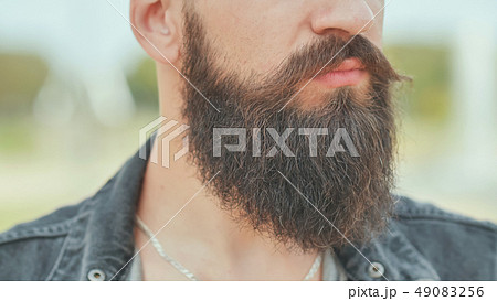 Close-up of the beard of a brutal man. Close-up of the beard of a brutal man. 49083256