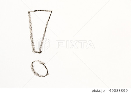 Black color oil pastel drawing in exclamation mark 49083399