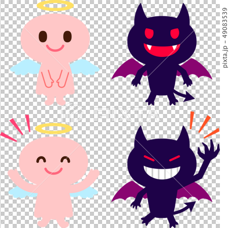 かわいい天使と悪魔のキャラクターのイラスト素材 49083539 Pixta