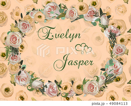 "Decorative golden oval frame and background with 49084113
