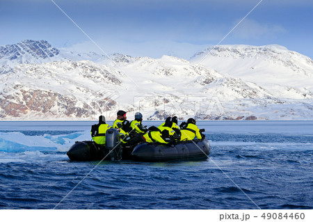 Nature lovers in Arctic Svalbard, Norway 49084460