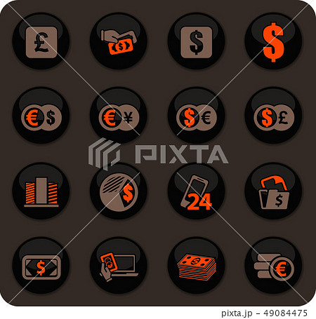 Currency exchange icons set 49084475