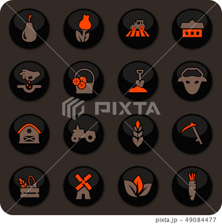 Agricultural icons set 49084477