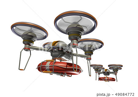 救助ドローン(浮き輪つき・透過素材) 49084772