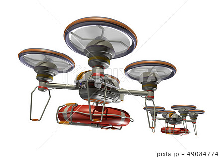 救助ドローン(浮き輪つき・透過素材) 救助ドローン(浮き輪つき・透過素材) 49084774