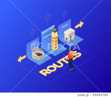 Choose your route - modern colorful isometric illustration 49084784