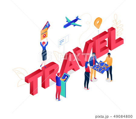 Travel concept - modern colorful isometric vector illustration 49084800