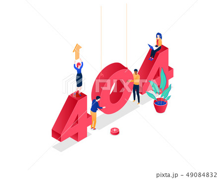 Error 404 page - modern colorful isometric vector illustration 49084832
