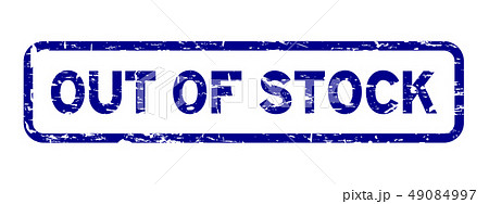 Grunge blue out of stock square rubber seal stamp 49084997