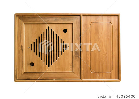 Chinese tea set in a wooden box, isolate. 49085400