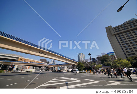 日本の東京都市景観　飯田橋駅前などを望む 49085584