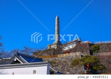 甲府城 舞鶴城公園 快晴 山梨県 冬の写真素材