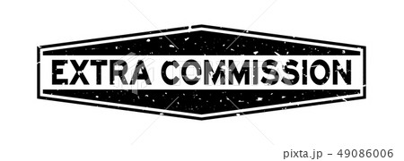 Grunge black extra commission word rubber stamp 49086006