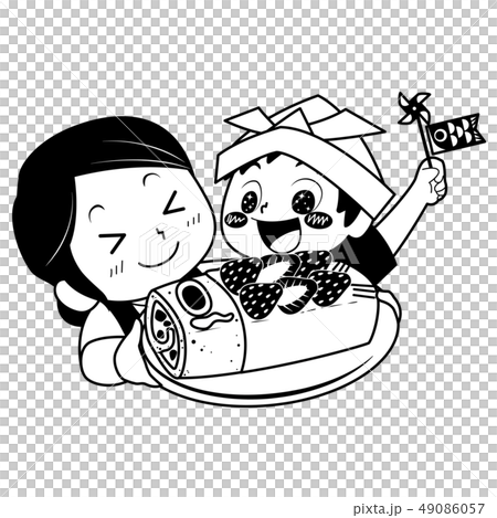 錦鯉鯉魚蛋糕和父母和孩子 錦鯉鯉魚蛋糕和父母和孩子 49086057