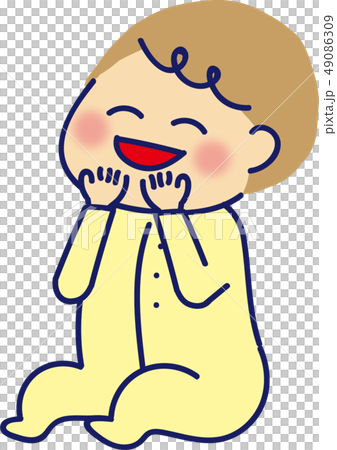 Baby sitting smile 49086309