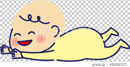 Baby face down smile 49086323