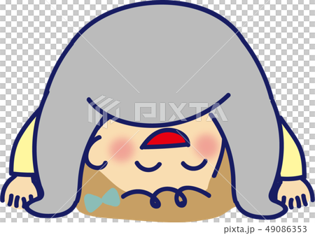 赤ちゃん 股下のぞき 笑顔のイラスト素材