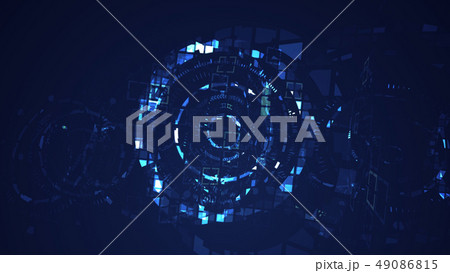 Abstract blue cyber circle digital technology Abstract blue cyber circle digital technology 49086815