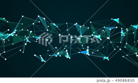 Abstract futuristic molecule structure blue color 49086830