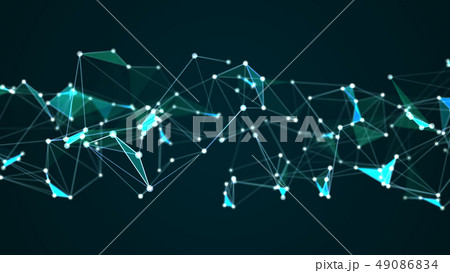 Abstract futuristic molecule structure blue color 49086834