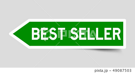Label sticker in green arrow shape as best seller 49087503