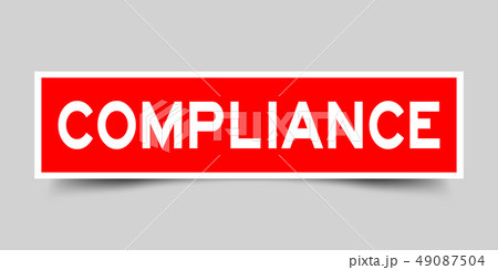 Square red sticker label in word compliance 49087504