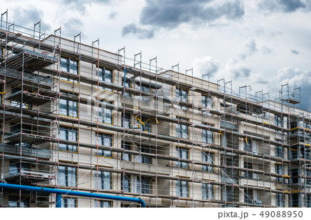 construction site, new  apartment building facade 49088950