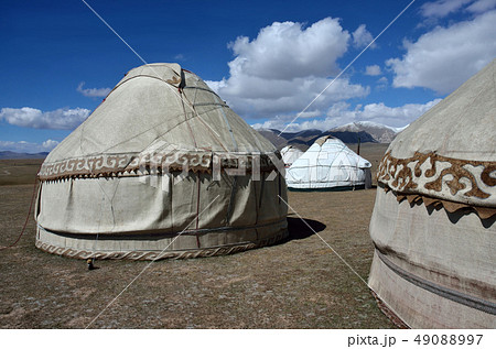 Yurt camp,Son-Kul ("last lake"),Tian Shan mountain Yurt camp,Son-Kul ("last lake"),Tian Shan mountain 49088997