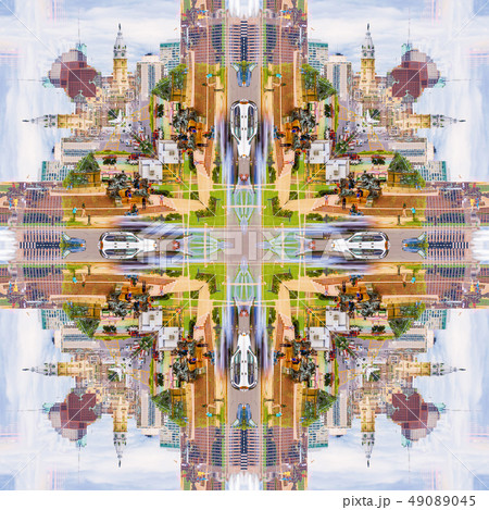 Abstract geometric symmetrical fractal pattern 49089045