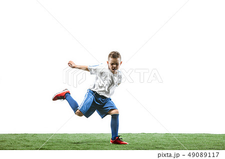 Young boy isolated on white. football player Young boy isolated on white. football player 49089117