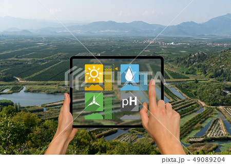 Smart farming and digital agriculture concept Smart farming and digital agriculture concept 49089204