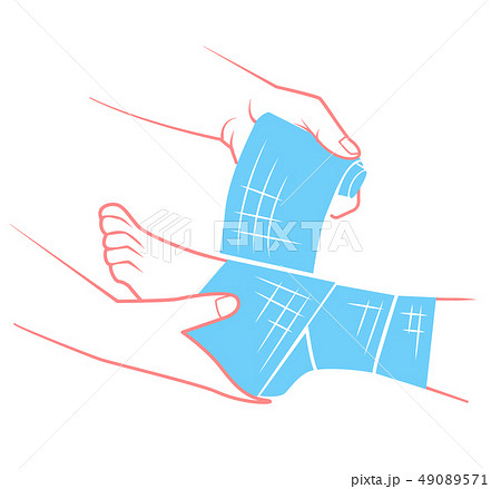 flat hand that bandaging the foot 49089571