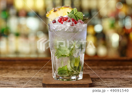 Cocktail with ice on the bar Cocktail with ice on the bar 49091540